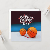 Basketball Moederdag voor moeder met liefde rood h Kaart (Voorkant / Achterkant in situ)