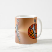 Basketball-Mokken, Metallic Player op bal Koffiemok (Voorkant rechts)