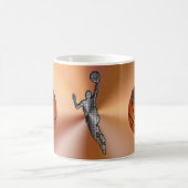 Basketball-Mokken, Metallic Player op bal Koffiemok (Center)