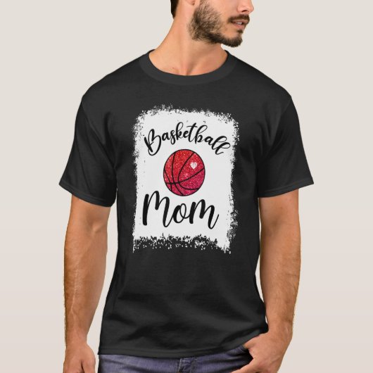 Basketball Mom Leopard Bleached Game Day Women Mot T-shirt (Voorkant)