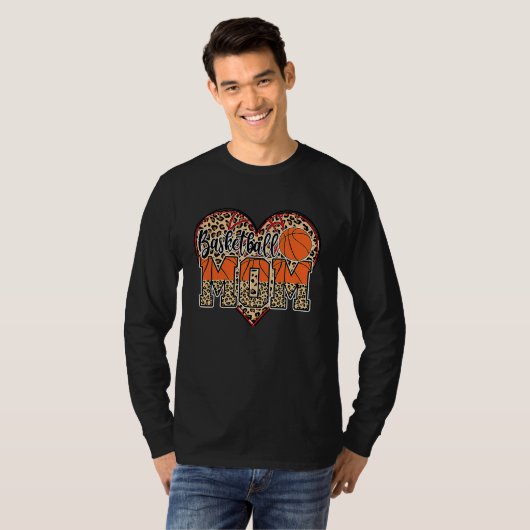 Basketball Mom Leopard Senior 2023 Graduation Moth T-shirt (Voorkant volledig)