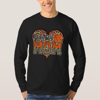 Basketball Mom Leopard Senior 2023 Graduation Moth T-shirt