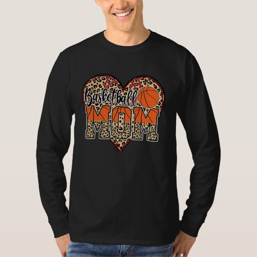 Basketball Mom Leopard Senior 2023 Graduation Moth T-shirt (Voorkant)