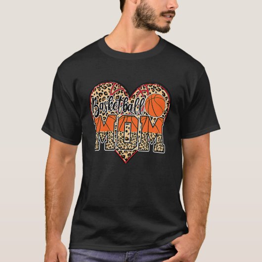 Basketball Mom Leopard Senior 2023 Graduation Moth T-shirt (Voorkant)