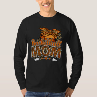 Basketball Mom Mama Mother's Day Leopard Sport Mom T-shirt