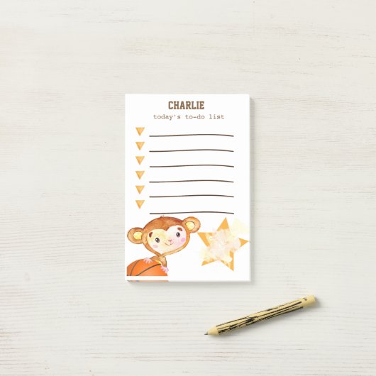 Basketball Monkey takenlijst Post-it® Notes (Op bureau)