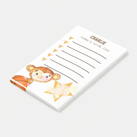 Basketball Monkey takenlijst Post-it® Notes (Schuin)