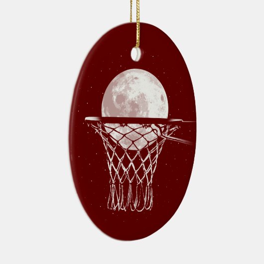 Basketball Moon Keramisch Ornament (Rechts)