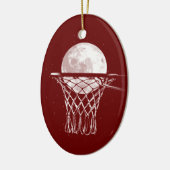 Basketball Moon Keramisch Ornament (Links)