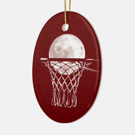 Basketball Moon Keramisch Ornament (Links)