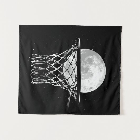 Basketball Moon Wandkleed (Voorkant (horizontaal))