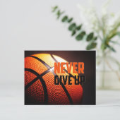 Basketball motivatie - nooit opgeven door verhaler briefkaart (Staand voorkant)