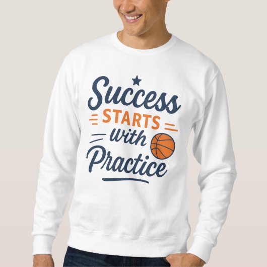 Basketball Motivation Quote Practice Success Trui (Voorkant)