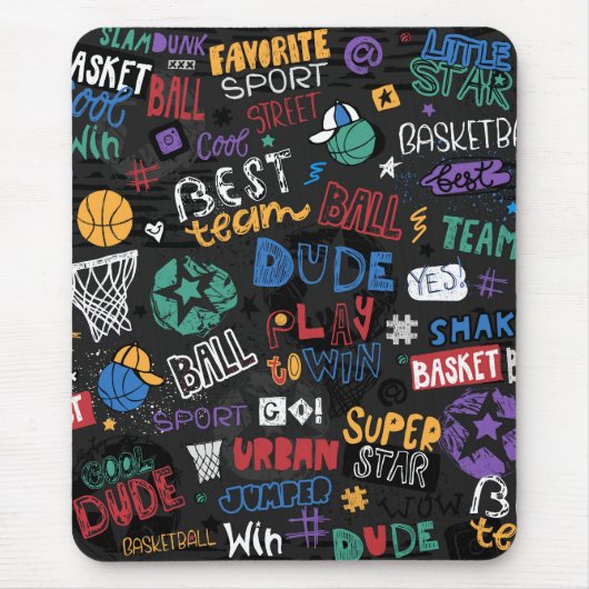 Basketball Mousepad Muismat (Voorkant)