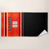 Basketball Name and Jersey Number Beach Towel Strandlaken (Voorkant)