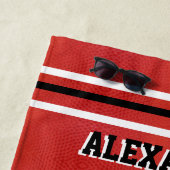 Basketball Name and Jersey Number Beach Towel Strandlaken (In situ)