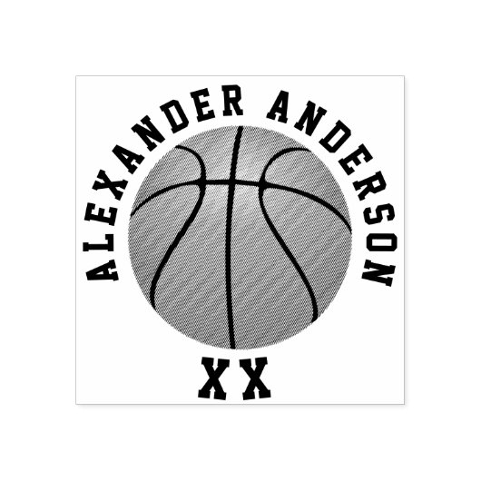 Basketball Name and Jersey Number personalize Rubb Rubberstempel (Afrduk)