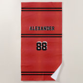 Basketball Name and Jersey Number Strandlaken (Voorkant)