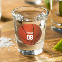 Basketball Name and Number Personalized Shot Glass