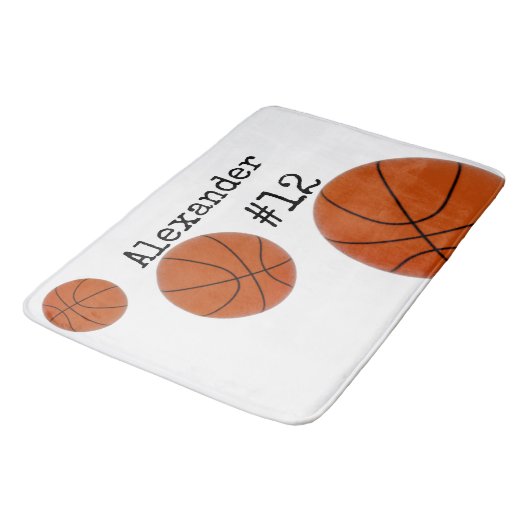 Basketball Name and Number White background Badmat (Gekanteld)