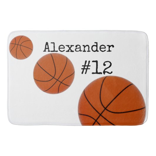 Basketball Name and Number White background Badmat (Voorkant)