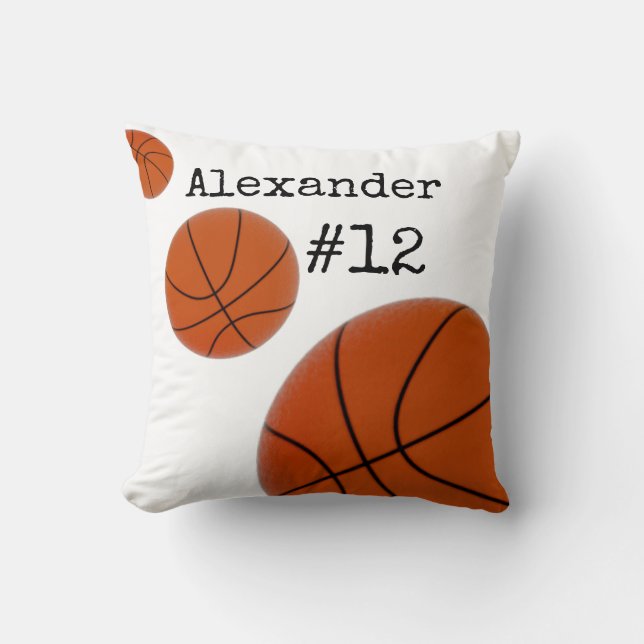 Basketball Name and Number White background Kussen (Voorkant)