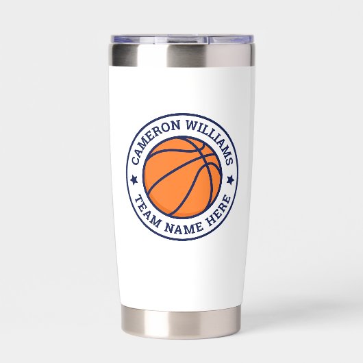 Basketball name and team blue stars white geïsoleerde drinkbeker (Voorkant)