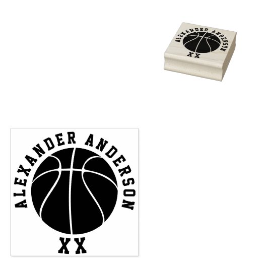 Basketball Name en Jersey Number personaliseren Rubberstempel (Gestempeld)