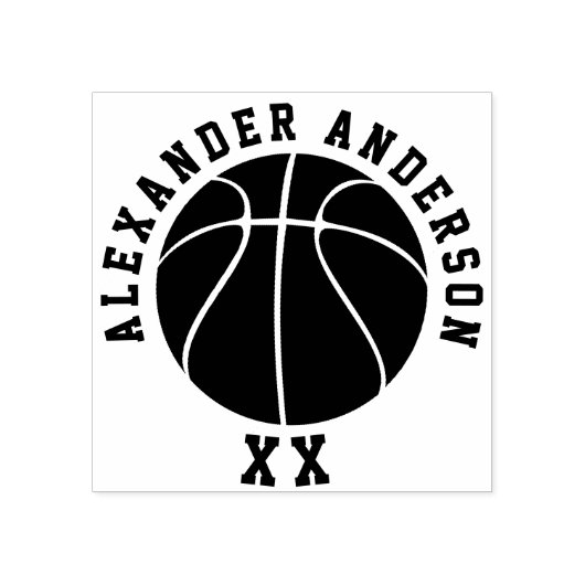 Basketball Name en Jersey Number personaliseren Rubberstempel (Afrduk)
