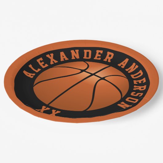 Basketball Name en Jersey Personalize Papieren Bordje (Gekanteld)