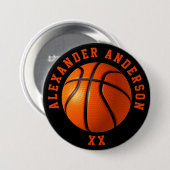 Basketball Name en Jersey Personalize Ronde Button 7,6 Cm (Voorkant /achterkant)