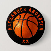 Basketball Name en Jersey Personalize Ronde Button 7,6 Cm (Voorkant)