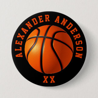 Basketball Name en Jersey Personalize Ronde Button 7,6 Cm
