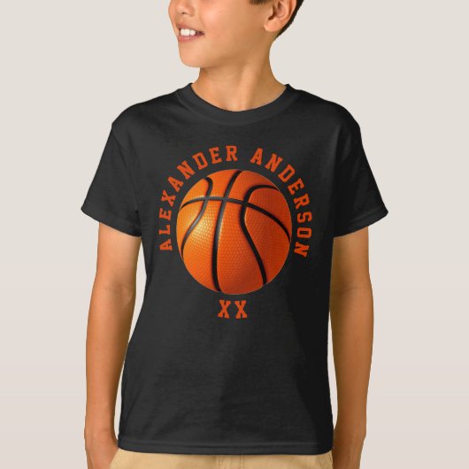 Basketball Name en Jersey Personalize T-shirt (Voorkant)