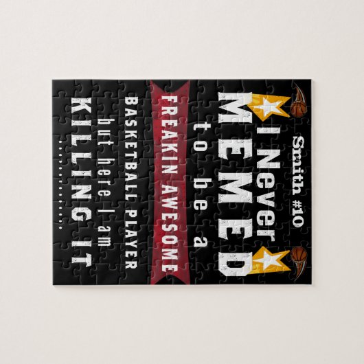 Basketball Name & Number Funny Meme Legpuzzel (Horizontaal)