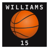 Basketball Name Number Poster (Voorkant)