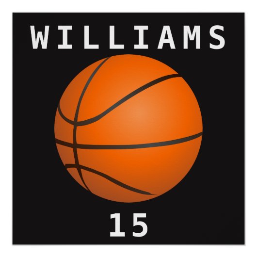 Basketball Name Number Poster (Voorkant)