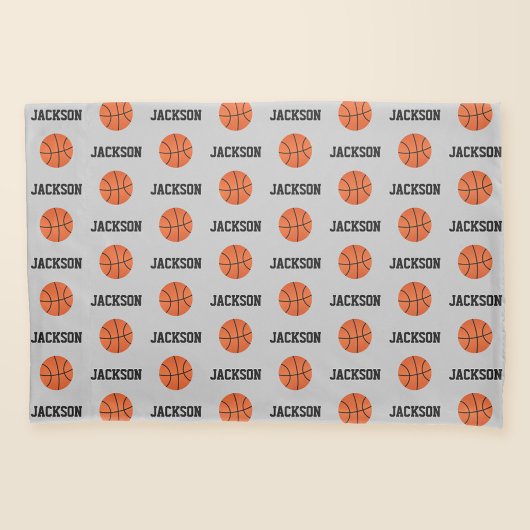 Basketball Name Pattern Grey Kussensloop