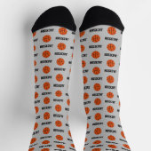 Basketball Name Pattern Grey Sokken (Top)