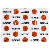 Basketball Name Pattern Kinder White Groot Cadeauzakje (Achterkant)