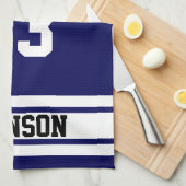 🏀 Basketball - Navy Blue en White Theedoek (Quarter Fold)