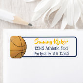 Basketball Navy & Gold Address Etiket (Insitu)