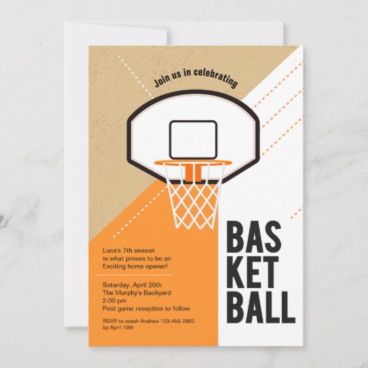 Basketball Net Invitation Kaart (Voorkant)