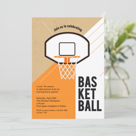 Basketball Net Invitation Kaart (Staand voorkant)