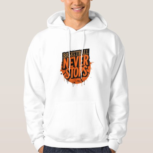 Basketball Never Stop Tee Hoodie (Voorkant)