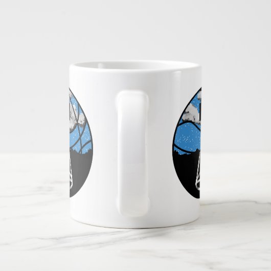 Basketball Night Sky Mug Grote Koffiekop (Achterkant)