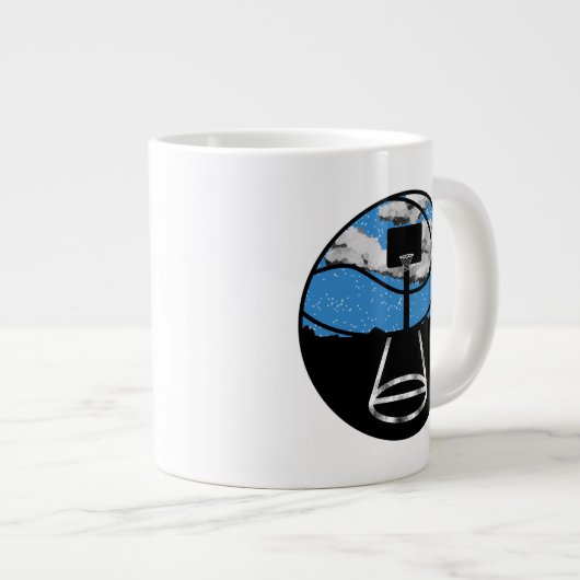 Basketball Night Sky Mug Grote Koffiekop (Voorkant rechts)