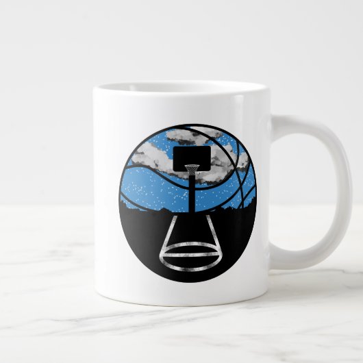 Basketball Night Sky Mug Grote Koffiekop (Rechts)