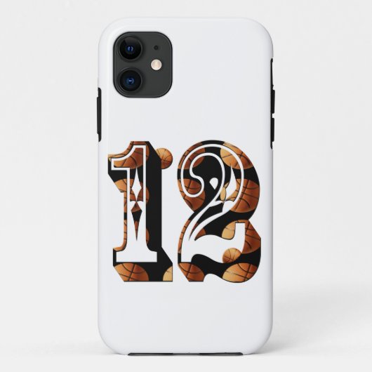 Basketball-nummer 12 Afbeelding Logo, Case-Mate iPhone Case (Achterkant)