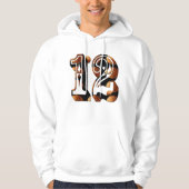 Basketball-nummer 12 Afbeelding Logo, Hoodie (Voorkant)
